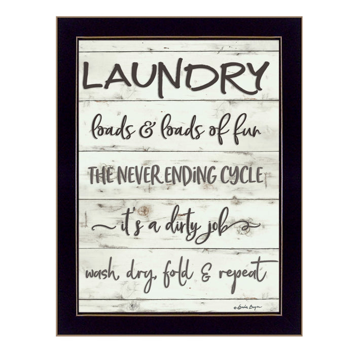 Laundry 3 Black Framed Print Bathroom Wall Art