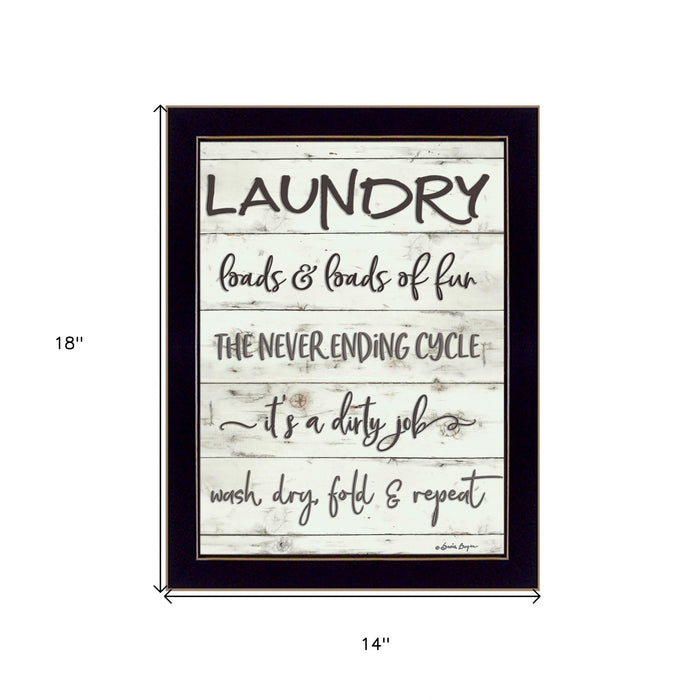 Laundry 3 Black Framed Print Bathroom Wall Art