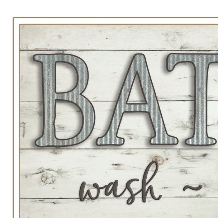 Bath Rules 1 White Framed Print Bathroom Wall Art