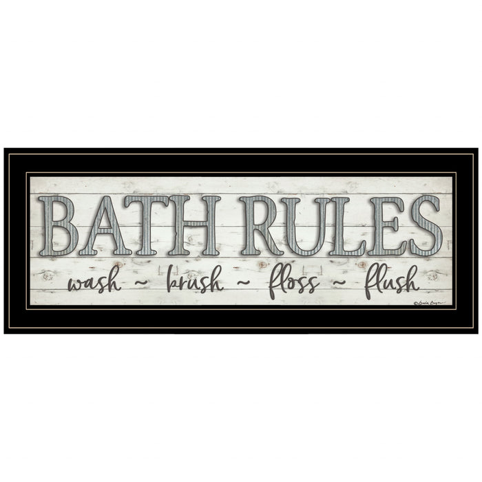 Bath Rules 2 Black Framed Print Bathroom Wall Art