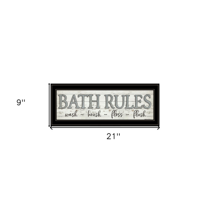 Bath Rules 2 Black Framed Print Bathroom Wall Art