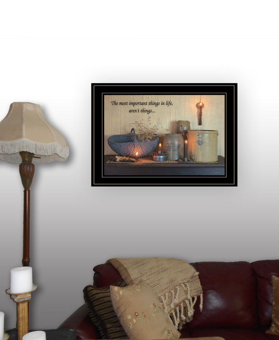 The Most Important Things Black Framed Print Wall Art