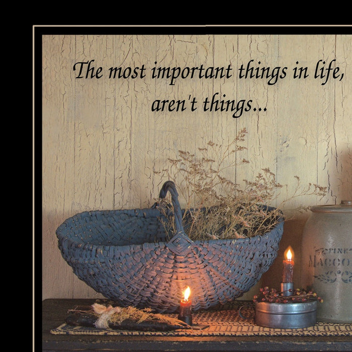 The Most Important Things Black Framed Print Wall Art