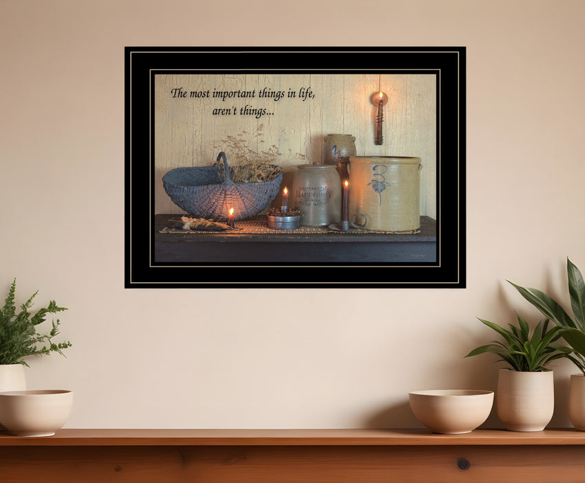 The Most Important Things Black Framed Print Wall Art