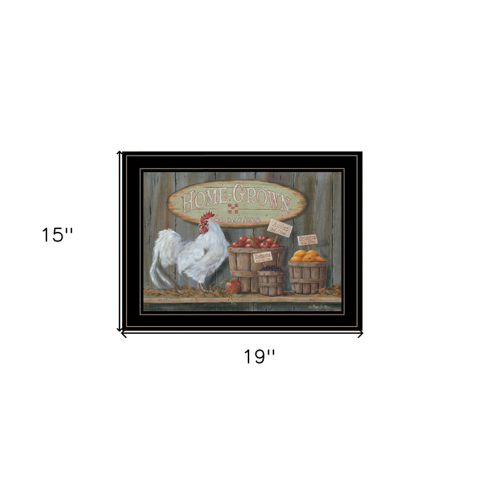 Home Grown 3 Black Framed Print Wall Art