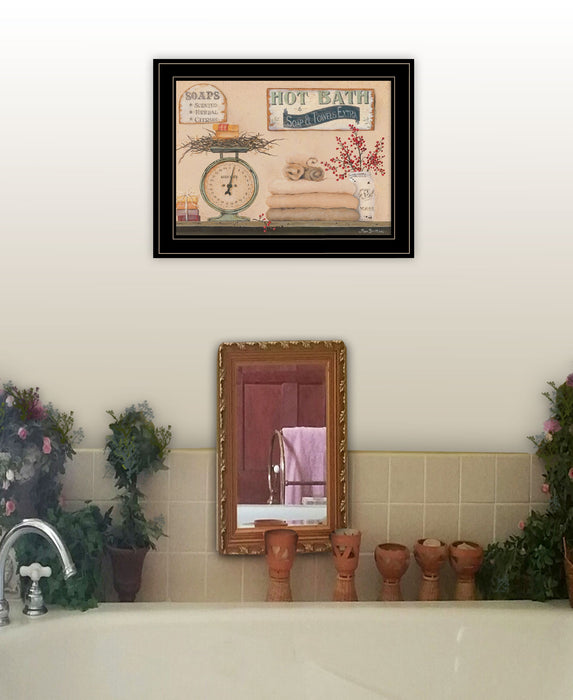 Hot Bath 17 Black Framed Print Bathroom Wall Art