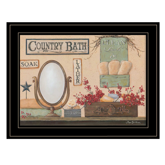 Country Bath 12 Black Framed Print Bathroom Wall Art