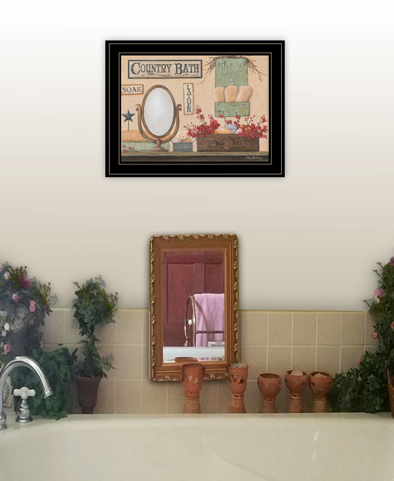 Country Bath 12 Black Framed Print Bathroom Wall Art