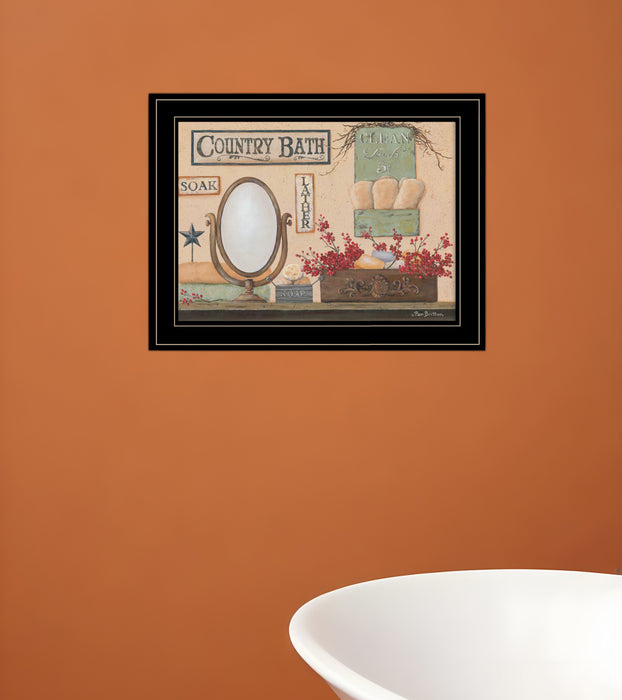 Country Bath 12 Black Framed Print Bathroom Wall Art