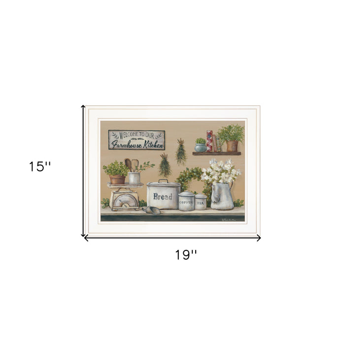 Garden Farmhouse Kitchen White Framed Print Kitchen Wall Art