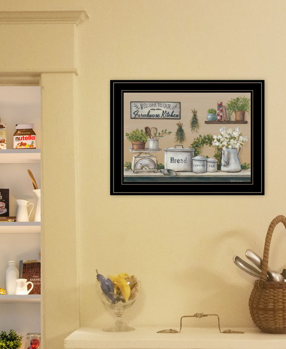 Garden Farmhouse Kitchen Black Framed Print Kitchen Wall Art