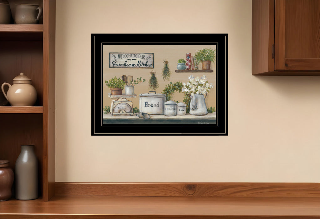 Garden Farmhouse Kitchen Black Framed Print Kitchen Wall Art