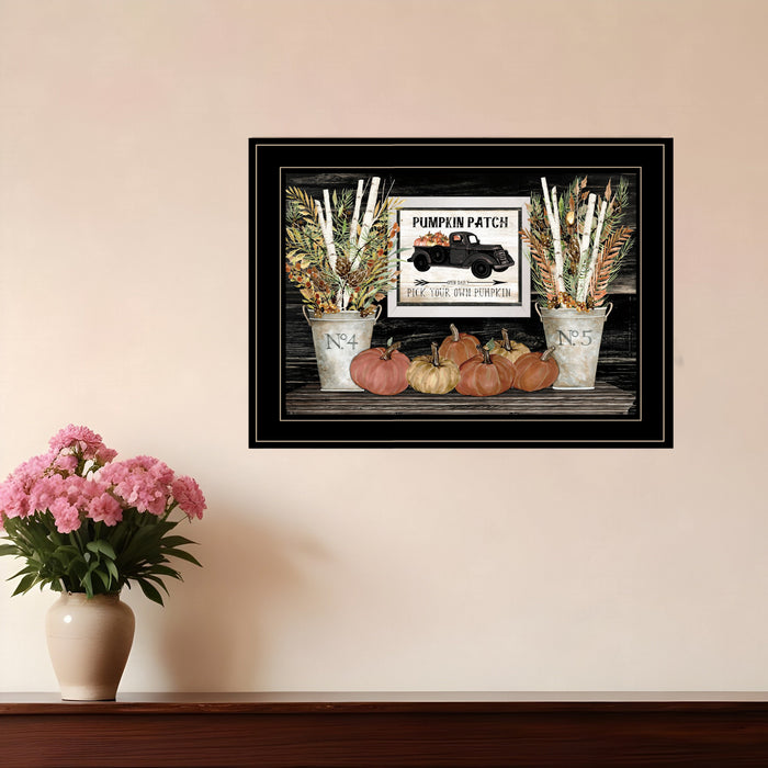 Pumpkin Patch Still Life 3 Black Framed Print Wall Art