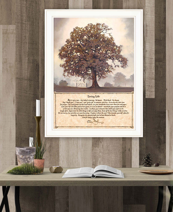 Living Life 13 White Framed Print Wall Art