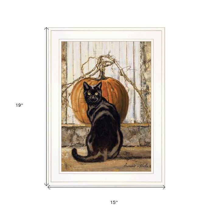 Black Cat 1 White Framed Print Wall Art