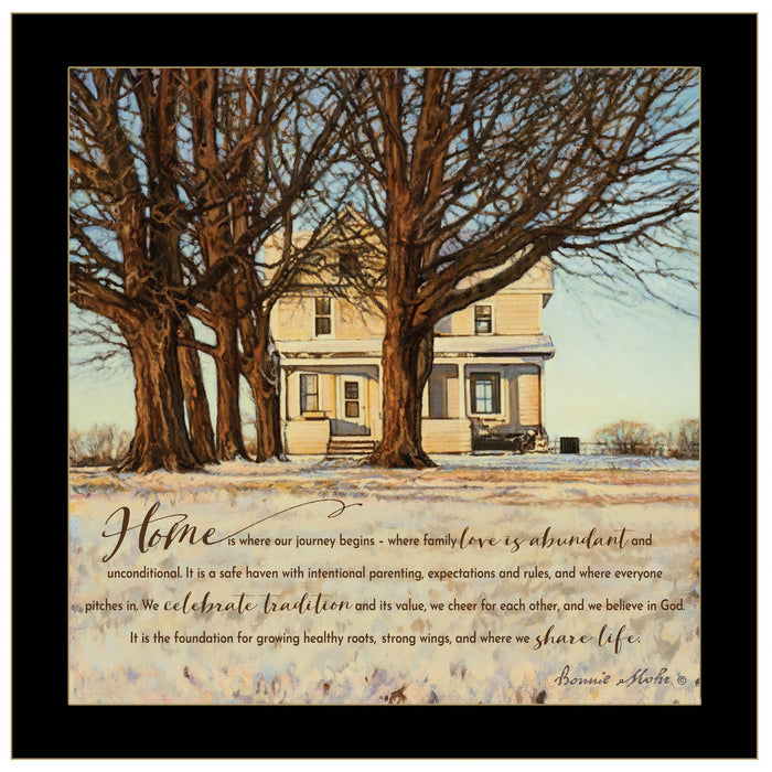 Home 3 Black Framed Print Wall Art