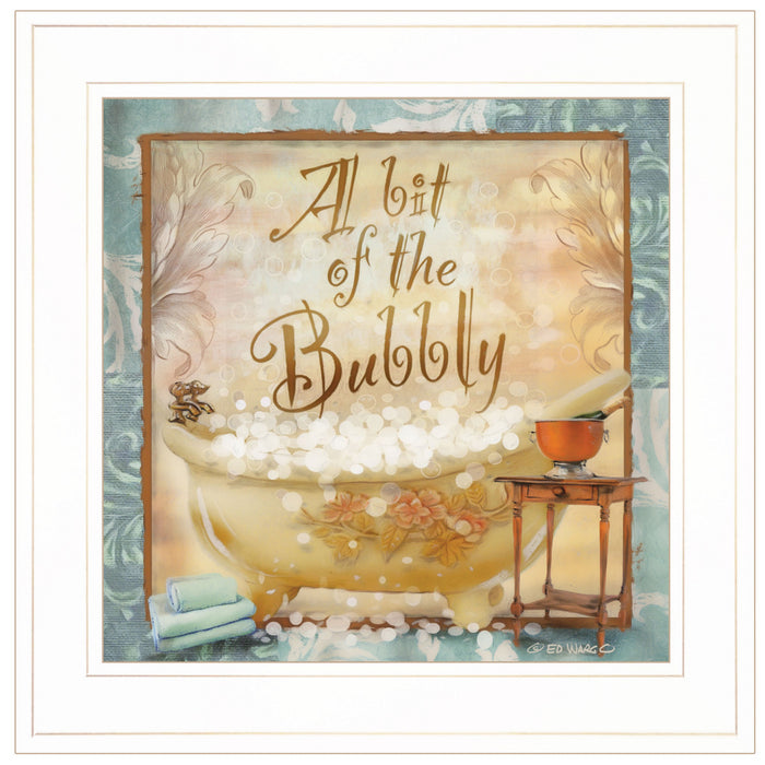 A Bit of Bubbly 1 White Framed Print Bathroom Wall Art