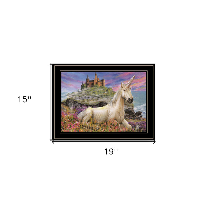 Royal Unicorn 3 Black Framed Print Wall Art