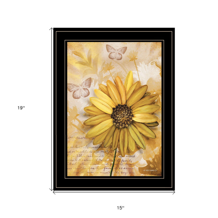 Flowers and Butterflies II 3 Black Framed Print Wall Art