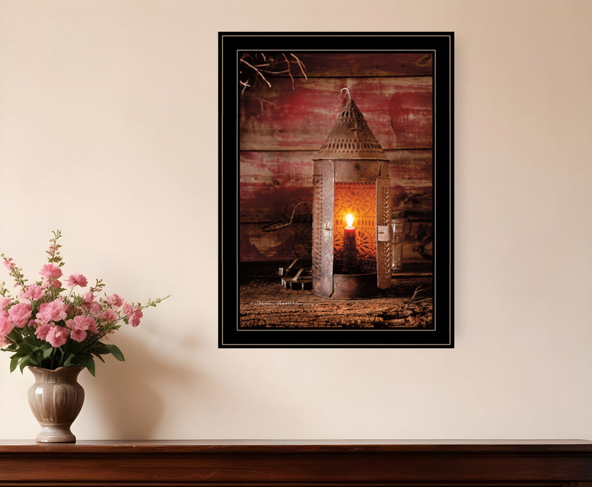 Tinners Lantern 2 Black Framed Print Wall Art