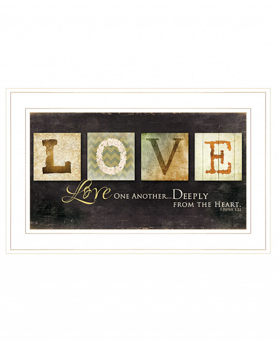 Love One Another 1 White Framed Print Wall Art