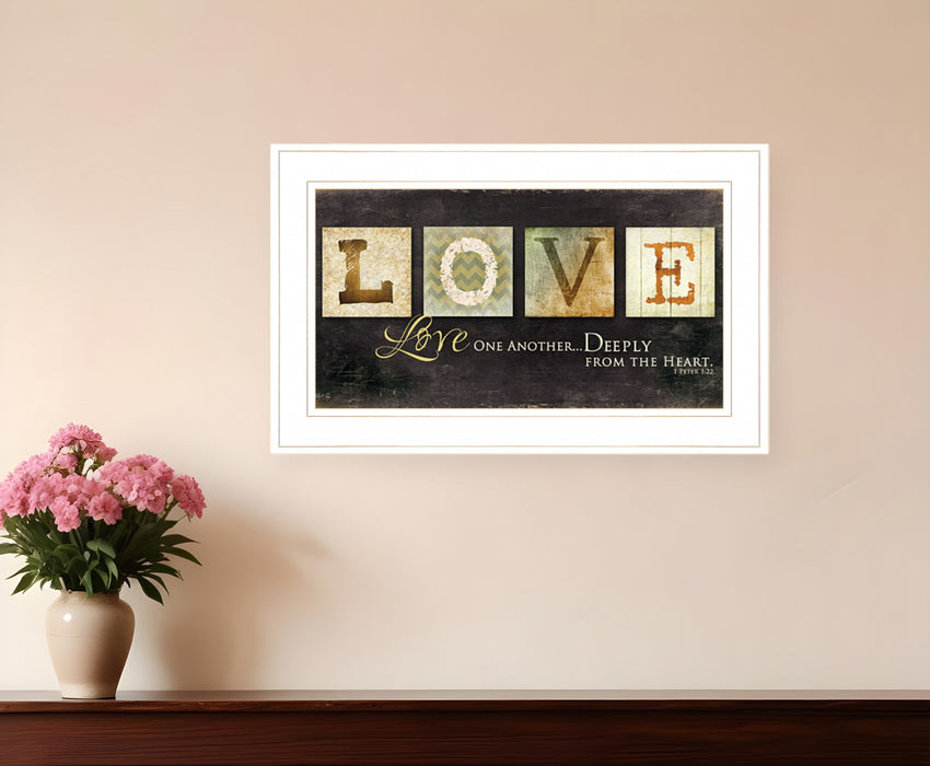 Love One Another 1 White Framed Print Wall Art