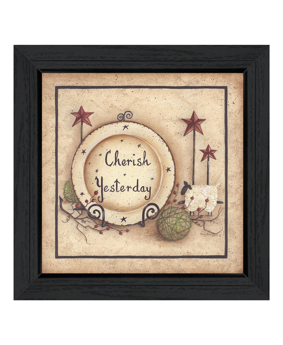 Cherish Yesterday 4 Black Framed Print Wall Art