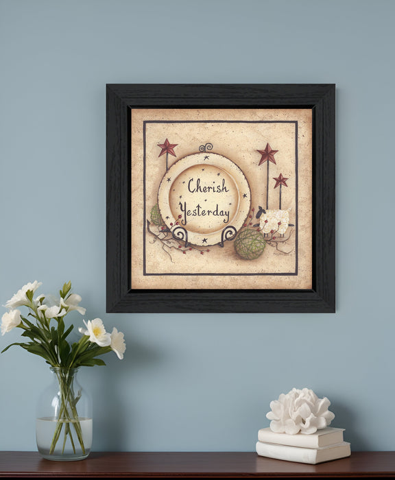 Cherish Yesterday 4 Black Framed Print Wall Art