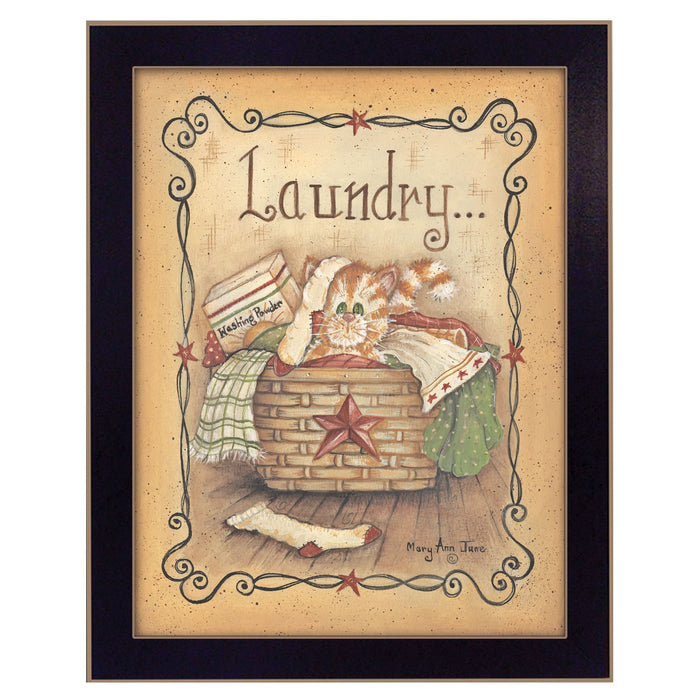 Laundry 2 Black Framed Print Bathroom Wall Art