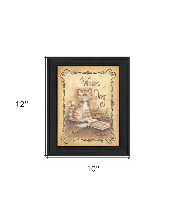 Wash Day 2 Black Framed Print Laundry Wall Art