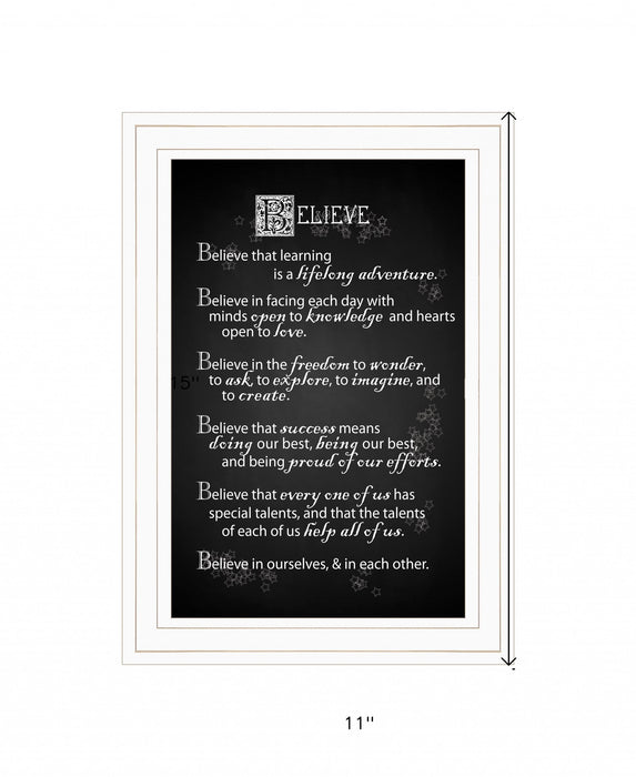 Believe 1 White Framed Print Wall Art