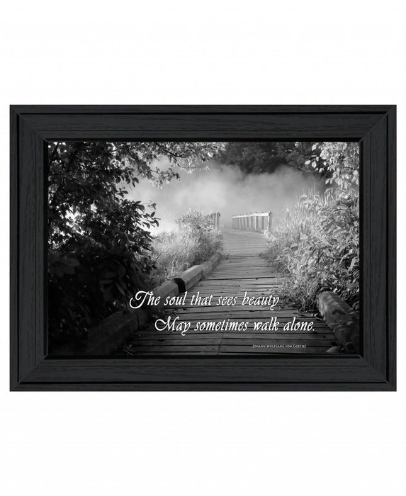 Beauty Grayscale 1 Black Framed Print Wall Art