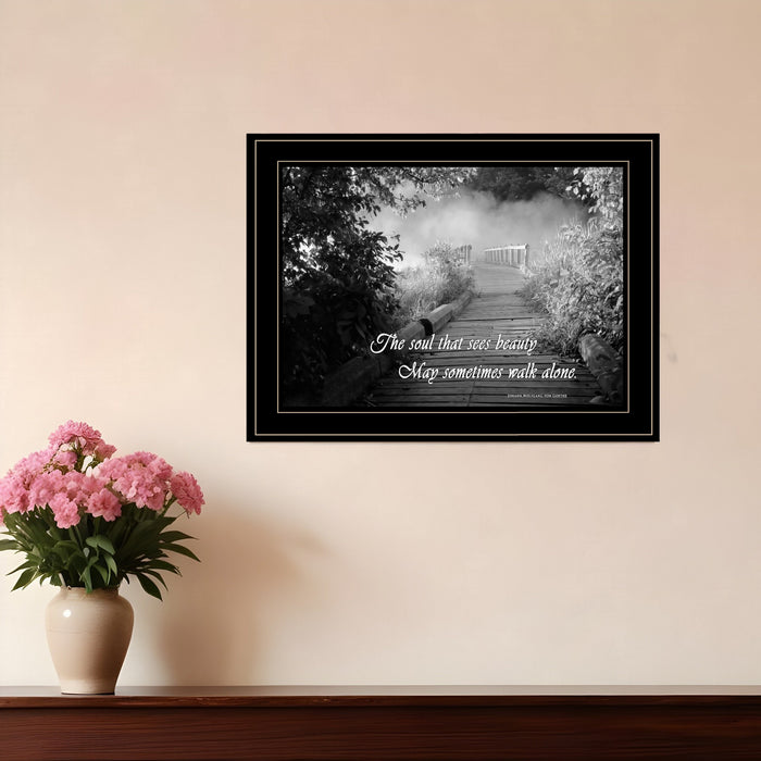 Beauty Grayscale 2 Black Framed Print Wall Art