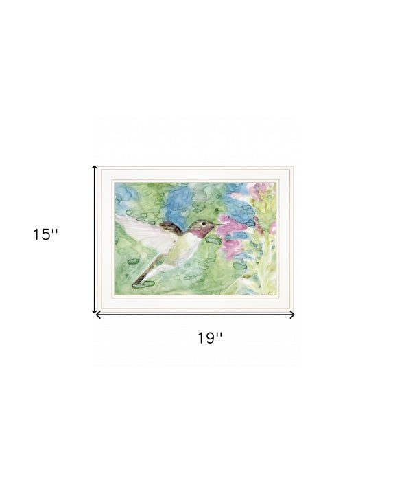 Hummingbird 1 White Framed Print Wall Art