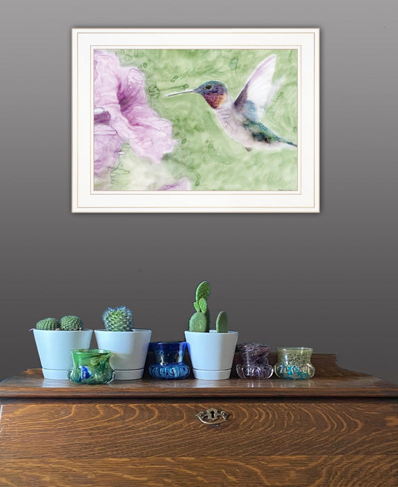 Humming Bird 2 White Framed Print Wall Art