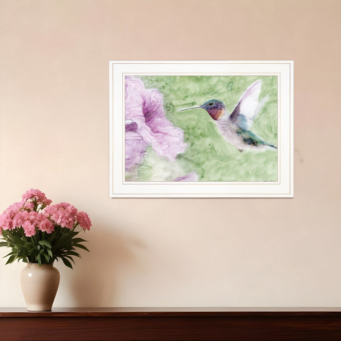 Humming Bird 2 White Framed Print Wall Art