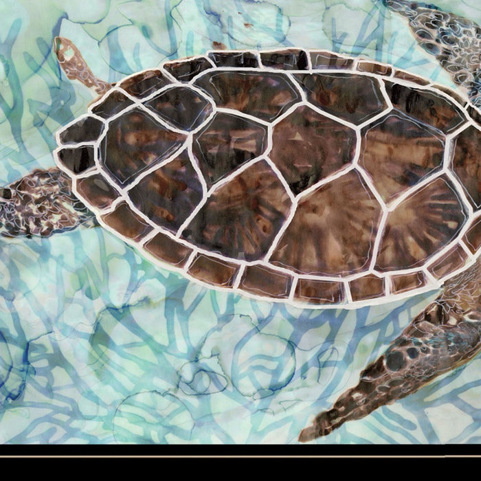 Sea Turtles Collage 1 Black Framed Print Wall Art