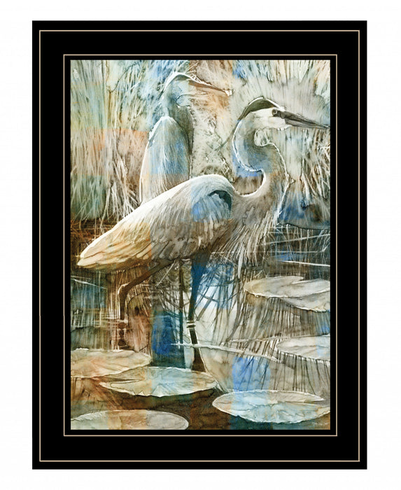 Marsh Herons I 2 Black Framed Print Wall Art