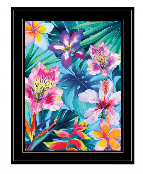 Tropical Flowers 2 White Framed Print Wall Art