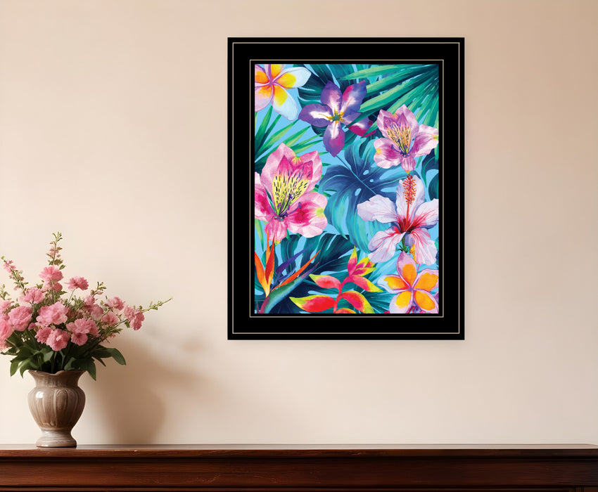 Tropical Flowers 2 White Framed Print Wall Art