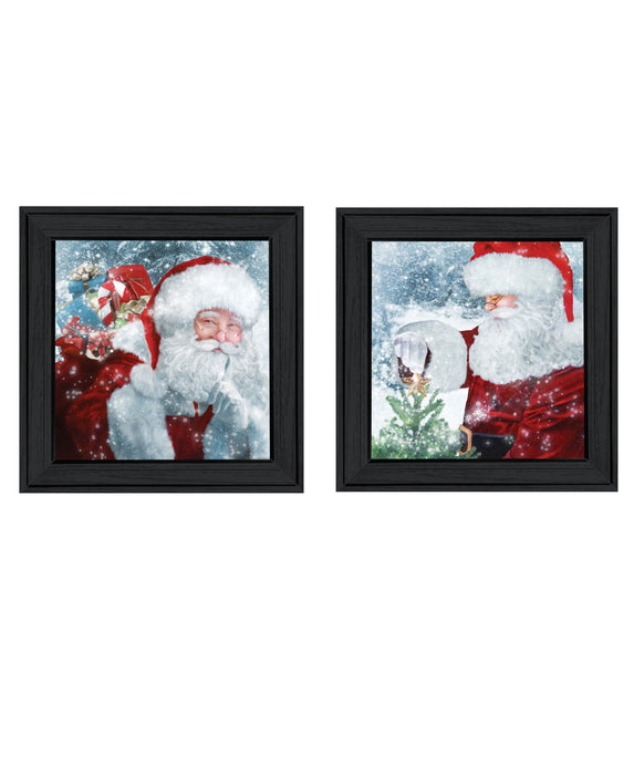 Set Of Two Santas Blessings 1 White Framed Print Wall Art