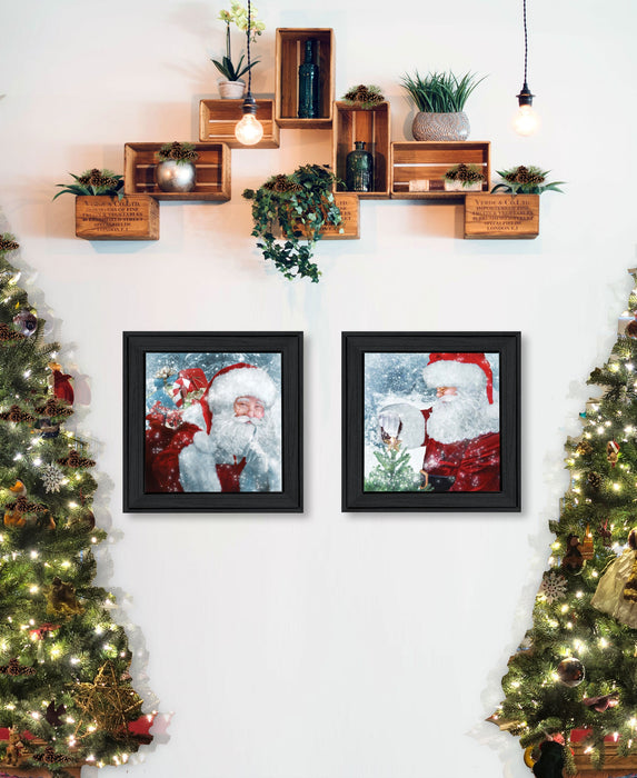 Set Of Two Santas Blessings 1 White Framed Print Wall Art