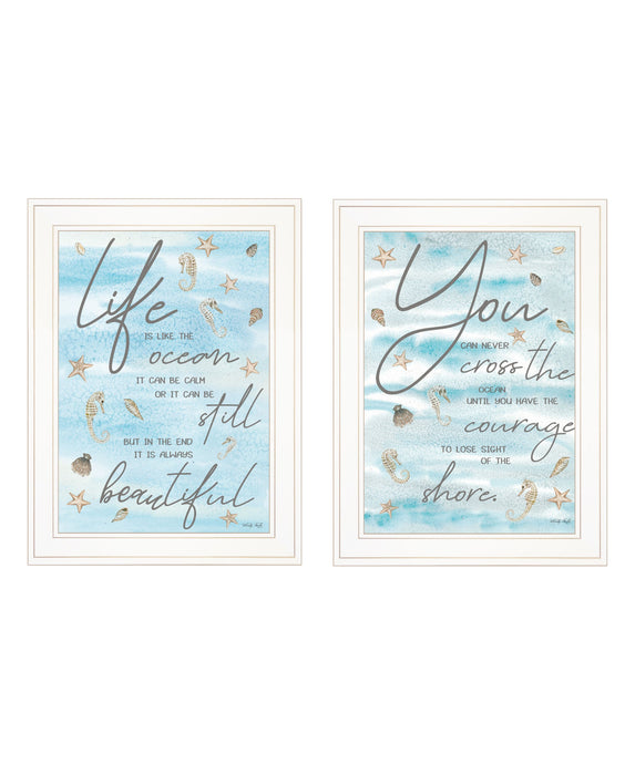 Set Of Two Life Is White Framed Print Wall Art