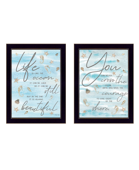 Set Of Two Life Is White Framed Print Wall Art