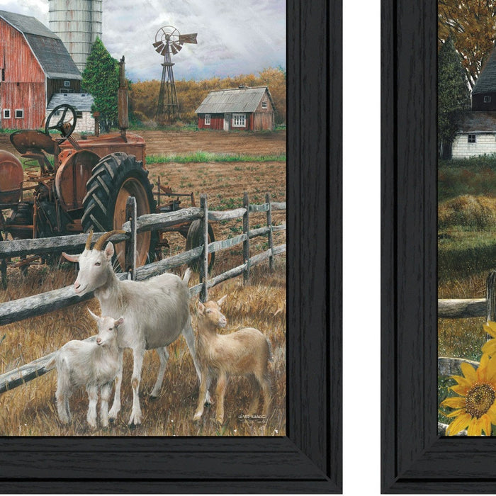 Set Of Two Farm Life Black Framed Print Wall Art