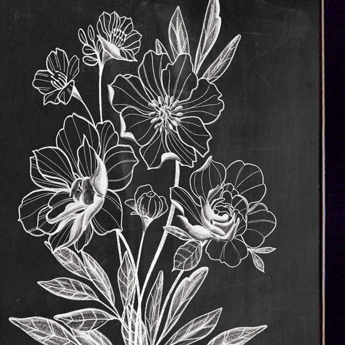 Set Of Two Vintage Flowers in Bloom Black Framed Print Wall Art