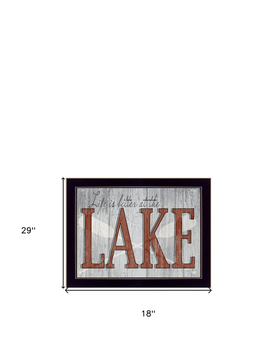 Set Of Two Lake Life is Better 2 Black Framed Print Wall Art