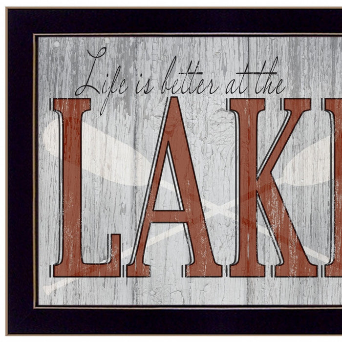 Set Of Two Lake Life is Better 2 Black Framed Print Wall Art