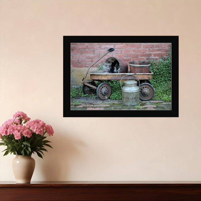 Milk Wagon 1 Black Framed Print Wall Art