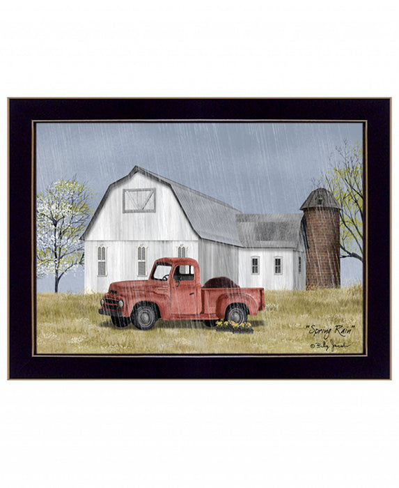 Spring Rain 1 Black Framed Print Wall Art